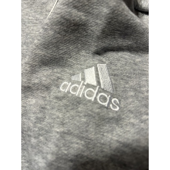 adidas Youth Medium Training Fleece Crew Hoodie Boys 12–14 Grey Cotton Pullover - Picture 4 of 5